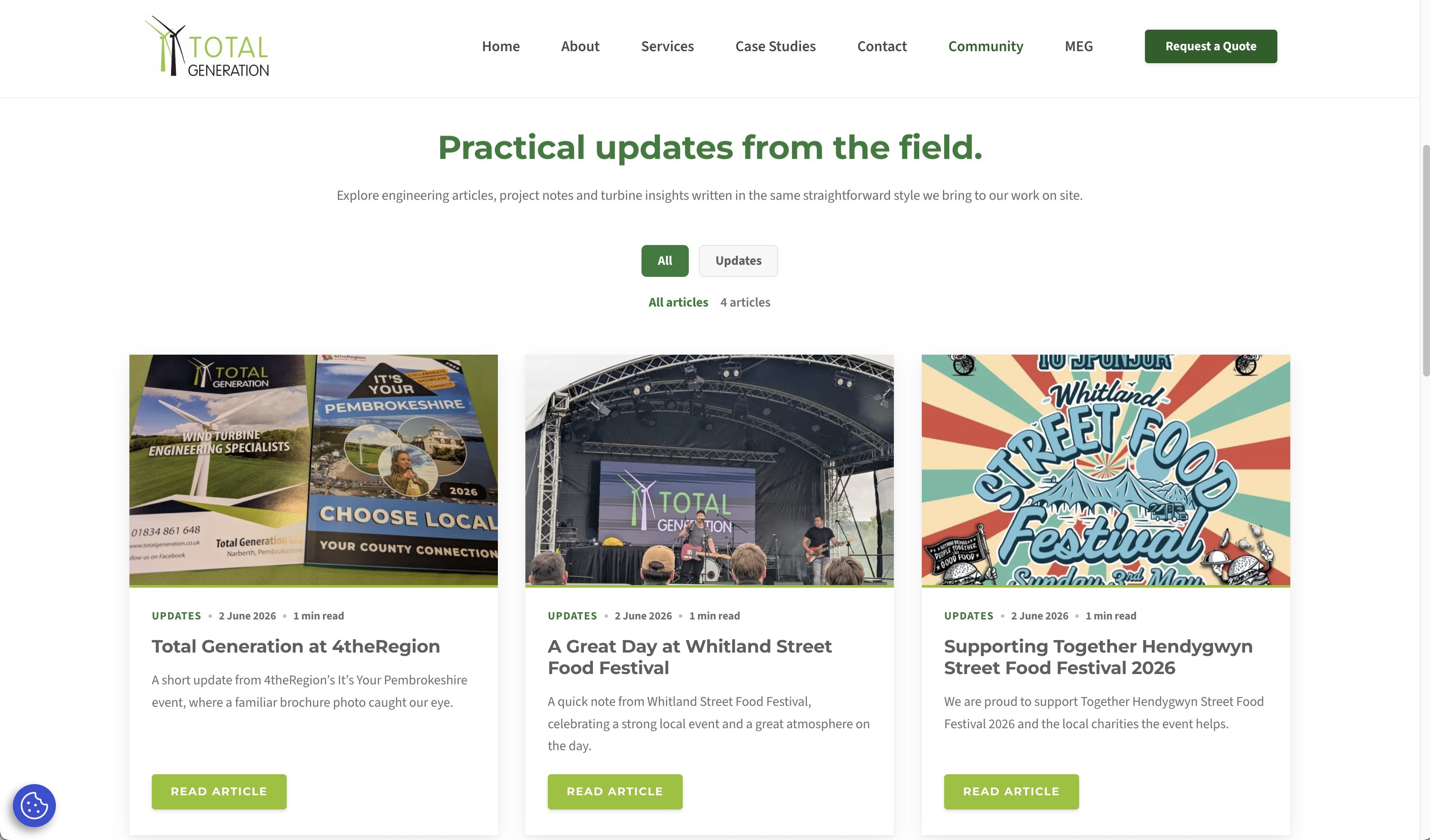 The refreshed Total Generation community page