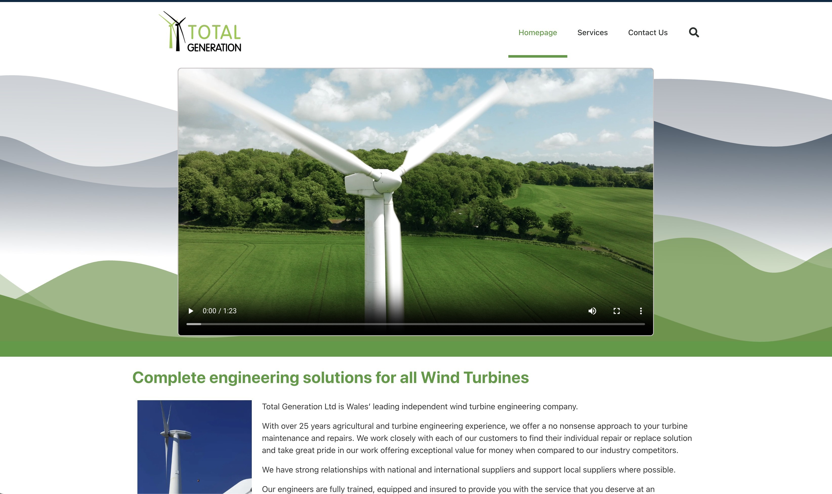 The previous Total Generation homepage