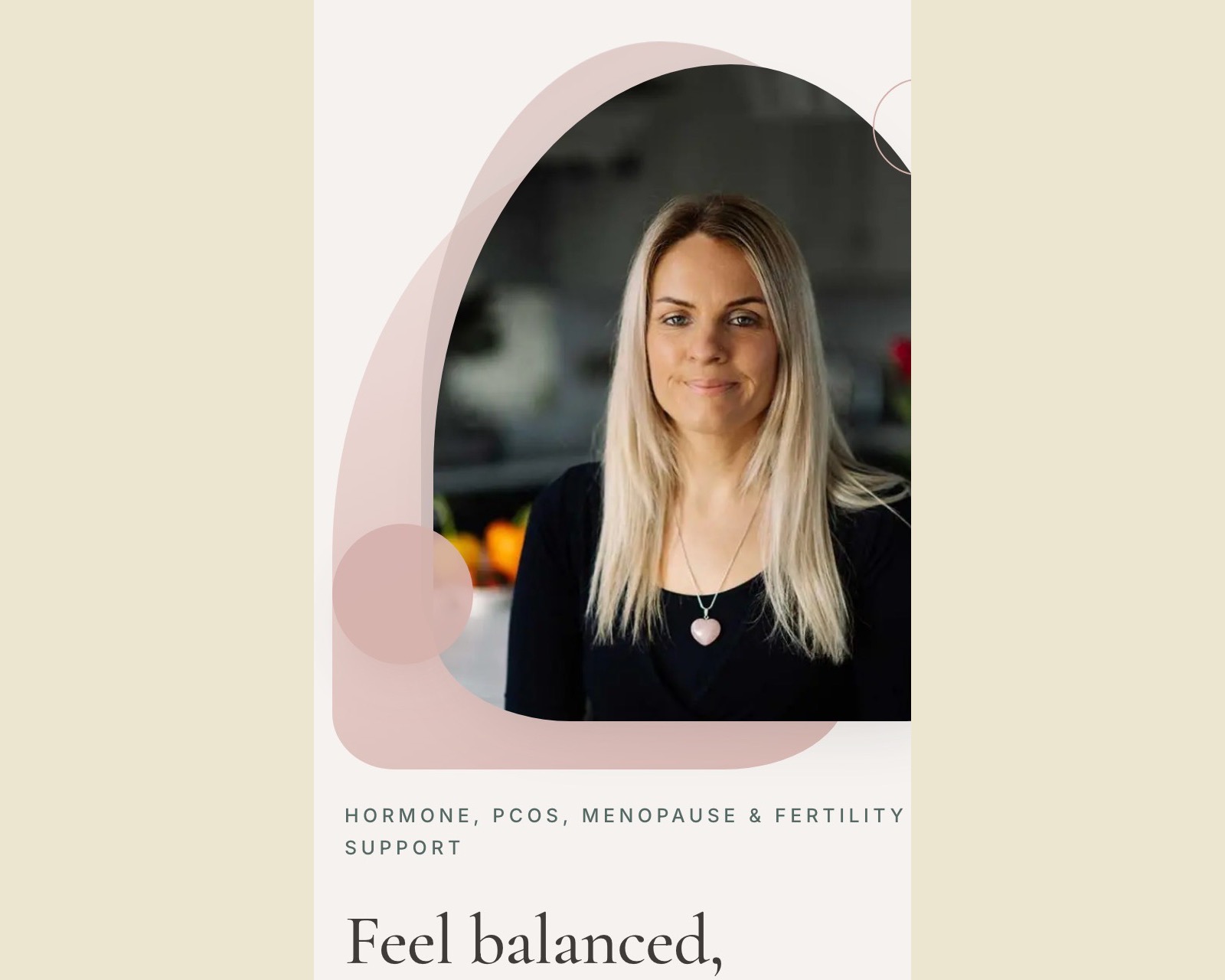 The Annika Nourishing New Life homepage on a phone