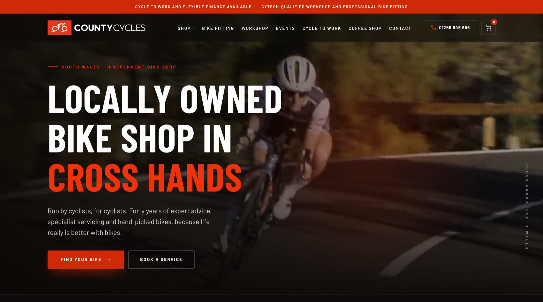 County Cycles homepage